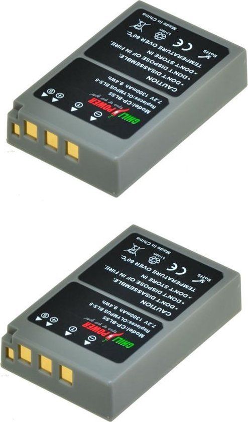 ChiliPower PS-BLS5 / BLS-50 - Accu voor Olympus - 1300mAh - 2-Pack