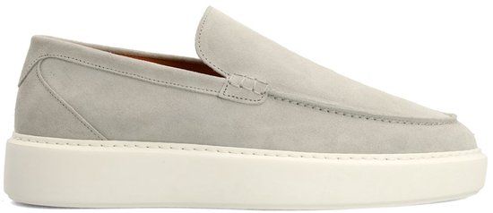 Manfield Heren Licht Grijze Suède Loafers Maat 41