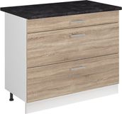 Vicco Keukenonderkast R-Line, Sonoma/Wit, 100 cm antraciet werkblad