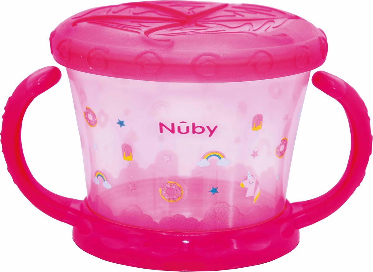 Nuby Nûby snackbeker met shakerbescherming Color roze vanaf 12 maanden