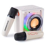 DYNASONIC B52 Witte Karaoke met Twee Microfoons Bluetooth Luidspreker Karaoke Kinderen Elektronisch Speelgoed Kinderen Geschenken voor Kinderen 3-15 Jaar