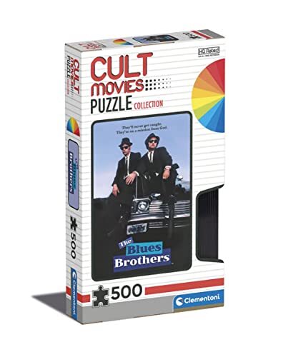 Clementoni Movies-The Blues Brothers-500 Made in Italy, 500 stukjes beroemde cult-puzzel, film plezier voor volwassenen, meerkleurig, medium, 35109