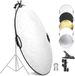NEEWER 56 cm lichtreflector met klem en handgrepen, 5 in 1 opvouwbare multi-disc fotografiereflector doorschijnend/zilver/goud/wit/zwart met 3/8" draad voor studio buitenverlichting, RF-56II