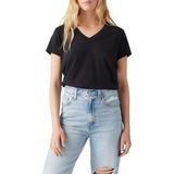 Levi's Boxy Vneck Tee Caviar Slub Maat: S