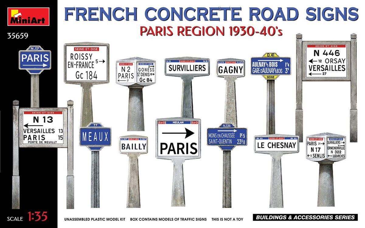 MiniArt Miniart - french concrete road signs paris