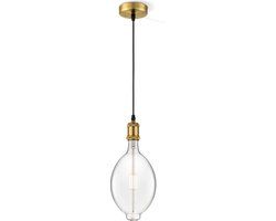 Home Sweet Home hanglamp brons vintage Ovaal - inclusief LED lamp G180 - dimbaar - pendel lengte 100 cm