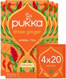 Pukka Three Ginger - 80 Tea Bags - Organic Herbal Tea - Ginger Tea - 4 x 20 Bags - Tea Value Pack
