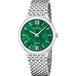 Candino C4786/3 Heren Polshorloge - Zilverkleurig Staal - Groene Wijzerplaat - Saffierglas - Quartz