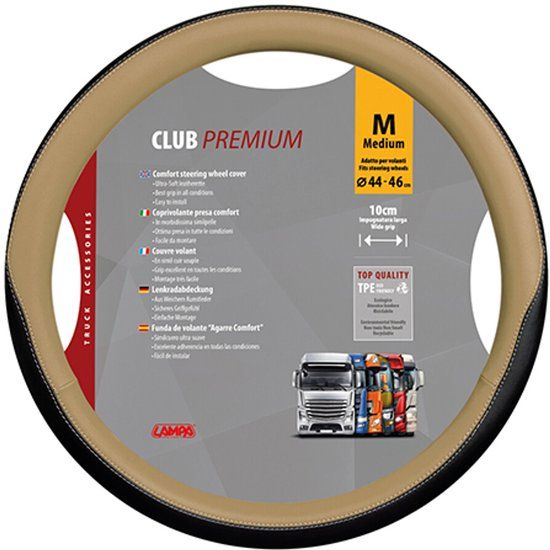 Lampa Viaautoshop Club Skeentex Stuurhoes - M - 44 cm - Zwart