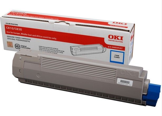 Oki 44059107 Cyaan Toner Cartridge voor C810, C830