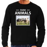 Bellatio Decorations Koe Dieren foto sweater zwart heren farm animals cadeau trui Kudde koeien liefhebber L