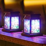 Merkloos / Sans marque Hangende solar lantaarns voor de tuin, 2 stuks, kleurrijke LED-lichtsnoeren voor tuin, terras, binnenplaats en zwembad