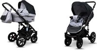 BabyLux® Kinderwagen 2in1 – SKY LARK - Silver Flex Black BLACK FRAME