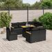 Prolenta Maison Exclusive - Tuinset voor in de tuin, 9-delig, met kussens, zwart, van polyrotan