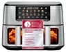 Friteuse à air - Double - 2 paniers de 5,5 l - 40 à 230 °C - 12 programmes - Acier inoxydable