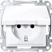 Merten MEG2414-0325 SCHUKO-stopcontact met klapd., IP44, BRS, SK, actief wit glanzend, systeem M
