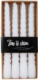 Gifts Amsterdam Tafelkaars Twist – Set van 4 Gedraaide Kaarsen – Wit