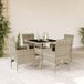 Maison Exclusive - Ensemble de jardin, 5 pièces, avec coussins, gris clair, polyrotin, verre