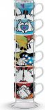 Egan Disney Porseleinen Set 6 Espressokopjes + Metalen houder – Love