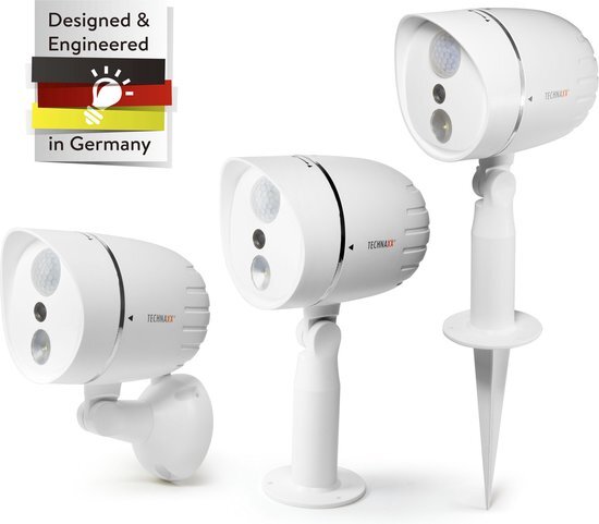 Technaxx HD- buitencamera met LED-licht- en bewegingsdetectie wit