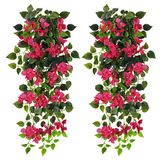 Kunstmatige hangende bloemen bougainvillea, UV-bestendige nep plastic faux bloem stof wijnstok voor binnen buiten tuin veranda avond bruiloft muur decor