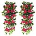 Kunstmatige hangende bloemen bougainvillea, UV-bestendige nep plastic faux bloem stof wijnstok voor binnen buiten tuin veranda avond bruiloft muur decor