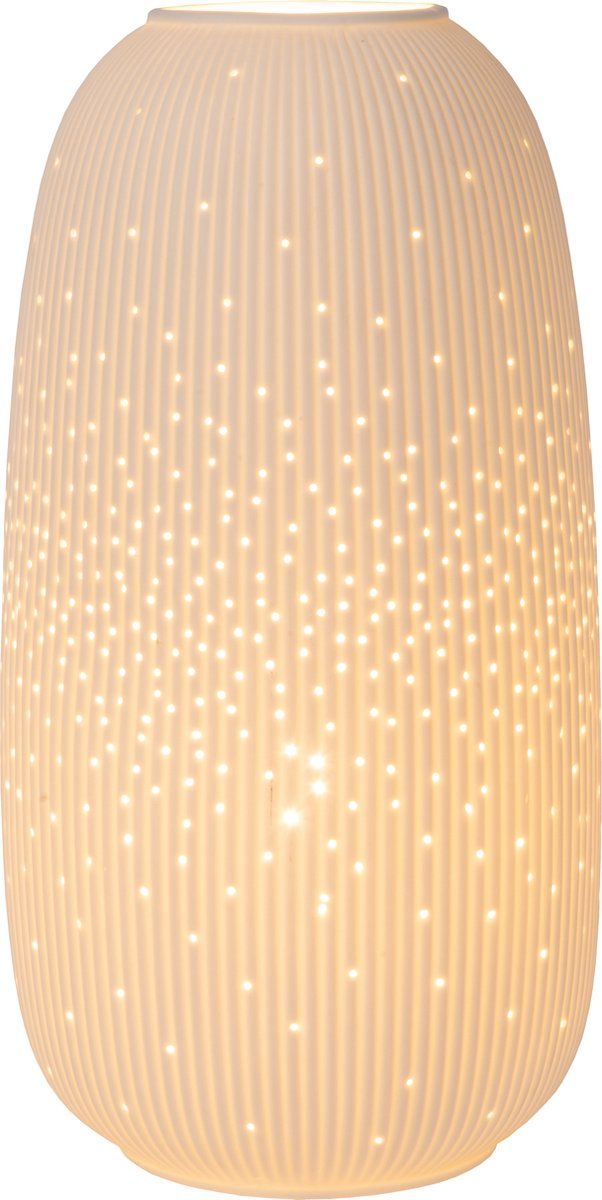 Lucide FLORES Tafellamp - Ø 17,5 cm - 1xE14 - Wit - Porselein - 2023