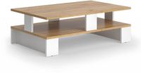Vicco Belina Table basse – 80 x 50 cm avec deux niveaux Chêne or/blanc