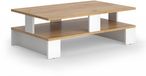 Vicco Belina Table basse – 80 x 50 cm avec deux niveaux Chêne or/blanc