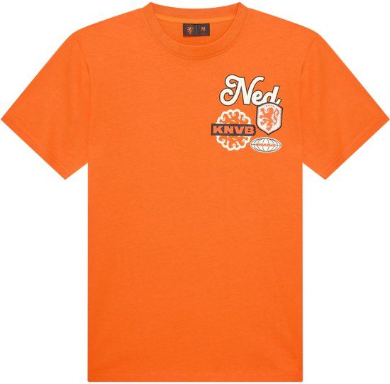 KNVB State of Football Nederlands Elftal Badge T-Shirt Heren - Maat L - Oranje