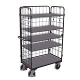 Variofit Hoge gaaswagen met 5 houten plateaus - Draagvermogen 500 kg - Variofit