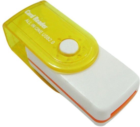 NedRo Multifunctionele USB Kaartlezer 4 in 1 USB 2.0 M2 SD SDHC SD TF Geheugenkaart Smart Reader - Geel