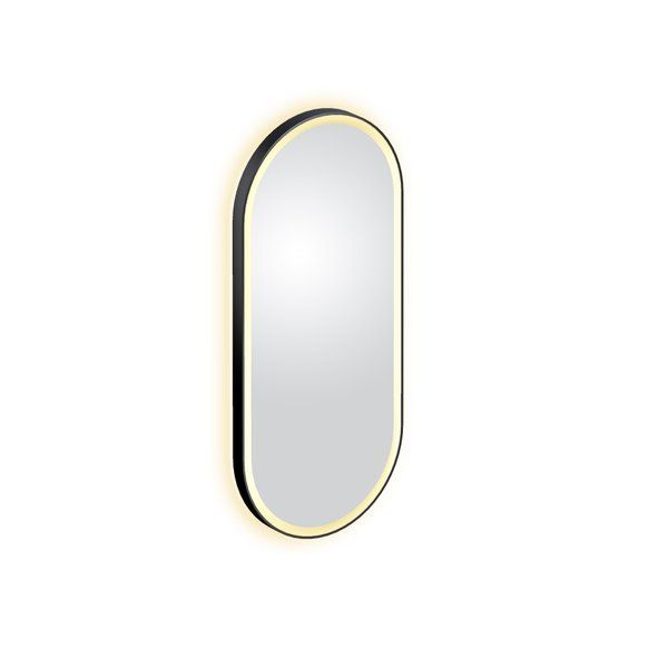 Clou Look at Me spiegel - 100x45cm - LED - Ovaal - Zwart mat