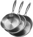 Vevor 3-delige Koekenpannenset 24/28/32cm Roestvrij Staal Zilver