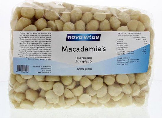 Nova Vitae Macadamia Ongebrand - 1000g