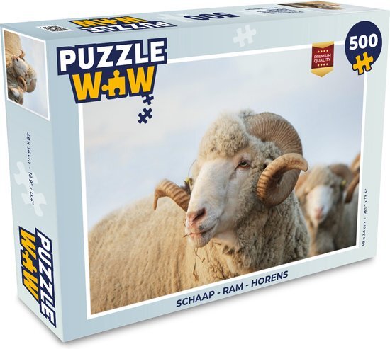 MuchoWow Puzzel Schaap - Ram - Horens - Legpuzzel - Puzzel 500 stukjes