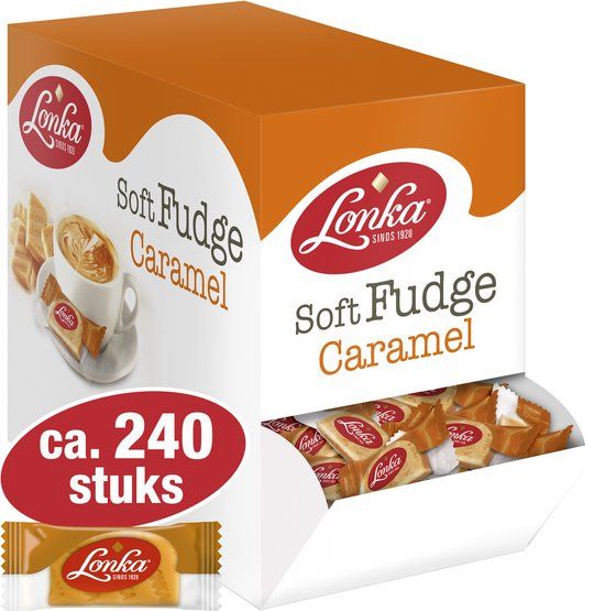 Lonka Fudge Caramel - snoep - per stuk verpakt - box a 2,4kg