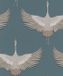 Kumano - Kraanvogels - Vliesbehang - Blauw - 0,53 x 10,05 M.