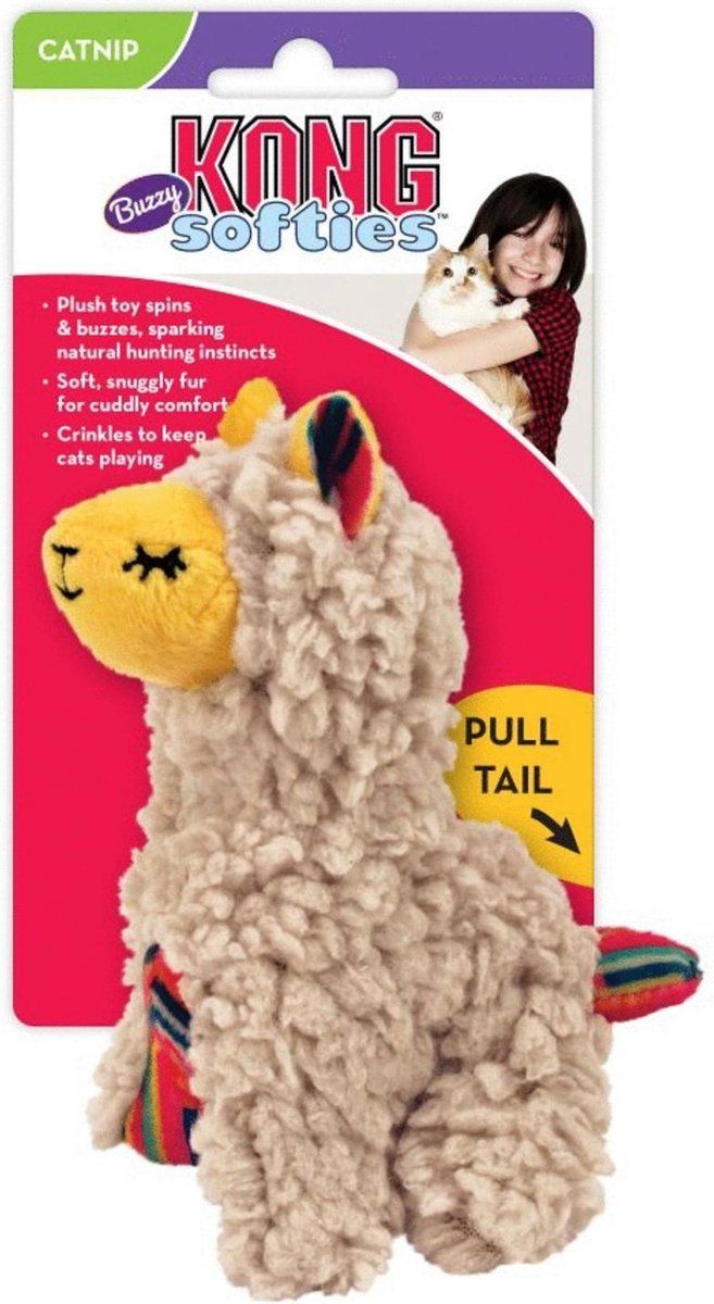 KONG Softies Buzzy Llama EU Speelgoed voor katten - 12,5x5,5x8,5 cm - beige