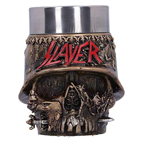 Nemesis Now Officieel gelicentieerde Slayer Eagle Helm Skull Logo Shot Glas, Goud, 9cm