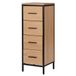 Merkloos Meuble de salle de bain - Armoire de salle de bain - Armoire - Petite armoire - Résistant à l'humidité - Marron/noir - 4 tiroirs
