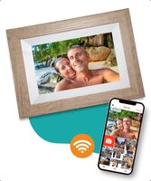Pora&co Digitale fotolijst met WiFi en Frameo App - 8 inch - Licht Bruin/Wit - Touchscreen