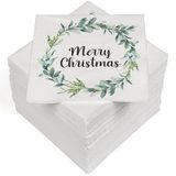 HEKU 100 servetten, 3-laags, 33 x 33 cm, "Merry Christmas krans"-motief