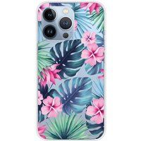 Apple iPhone 13 Pro Tropical aquarelle bedrukt siliconen hoesje