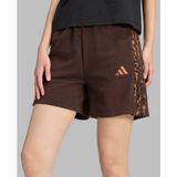 adidas Sportswear regular fit sweatshort met panterprint - bruin