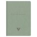Clairefontaine 107536C - Genaaid Notitieboekje Flying Spirit - A5 14,8x21 cm - 96 Gelinieerde Pag. Ivoorpapier 90g - Vert de Gris Omslag - 5 designs achterkant willekeurig