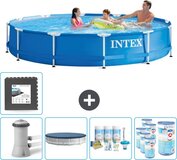 Intex Rond Frame Zwembad - 366 x 76 cm - Blauw - Compleet pakket