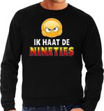 Bellatio Decorations Shoppartners Bv Funny emoticon sweater Ik haat de nineties zwart voor heren - Fun / cadeau trui XXL