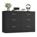 VASAGLE Custos Collection - commode, commodekast, modern, dressoir, opbergkast, voor woonkamer, slaapkamer, 6 laden, 40 x 119 x 78 cm, inktzwart LTS416BC01