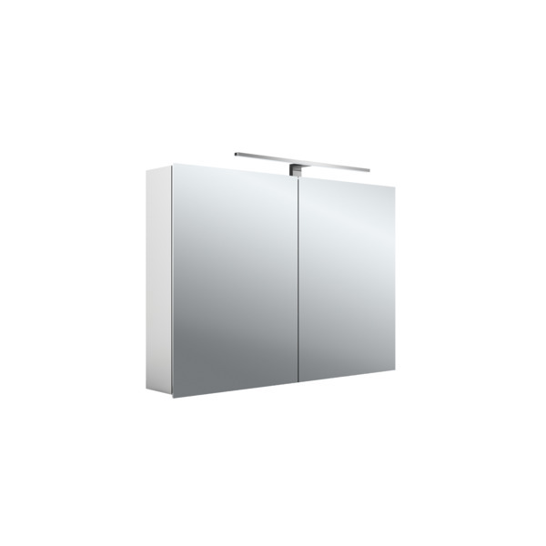 Emco Asis Mee aluminium spiegelkast 100x70cm opbouw met 2 deuren LED verlichting aan bovenzijde 949805052
